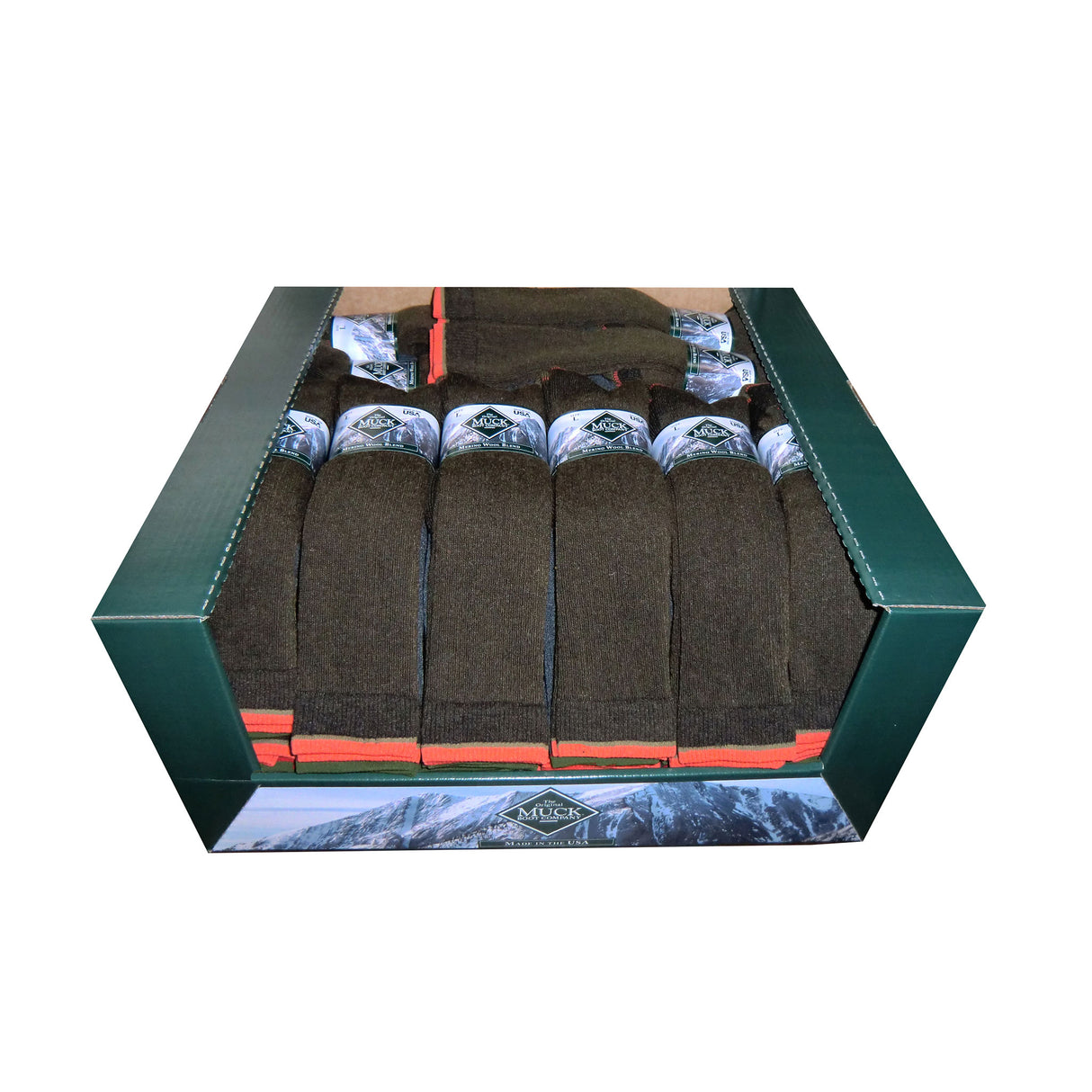 Muck Boot Mens Merino Wool Blend Boot Socks Display - 42 Packs