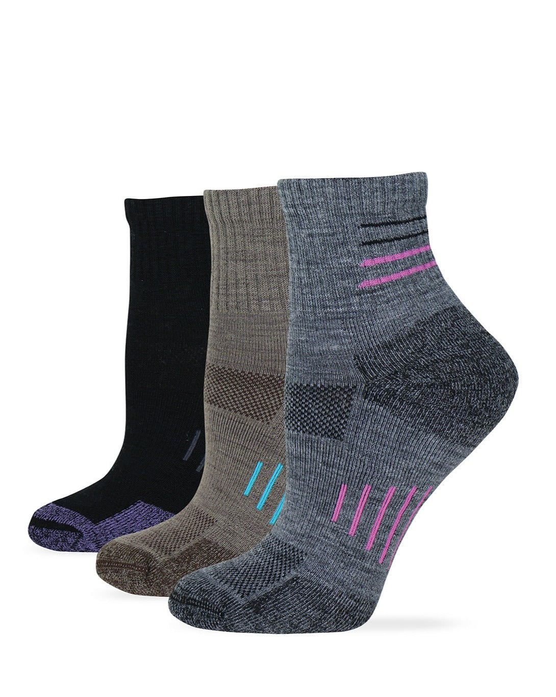 Wise Blend Ladies Merino Wool Blend Hiker Quarter Sock 1 Pair
