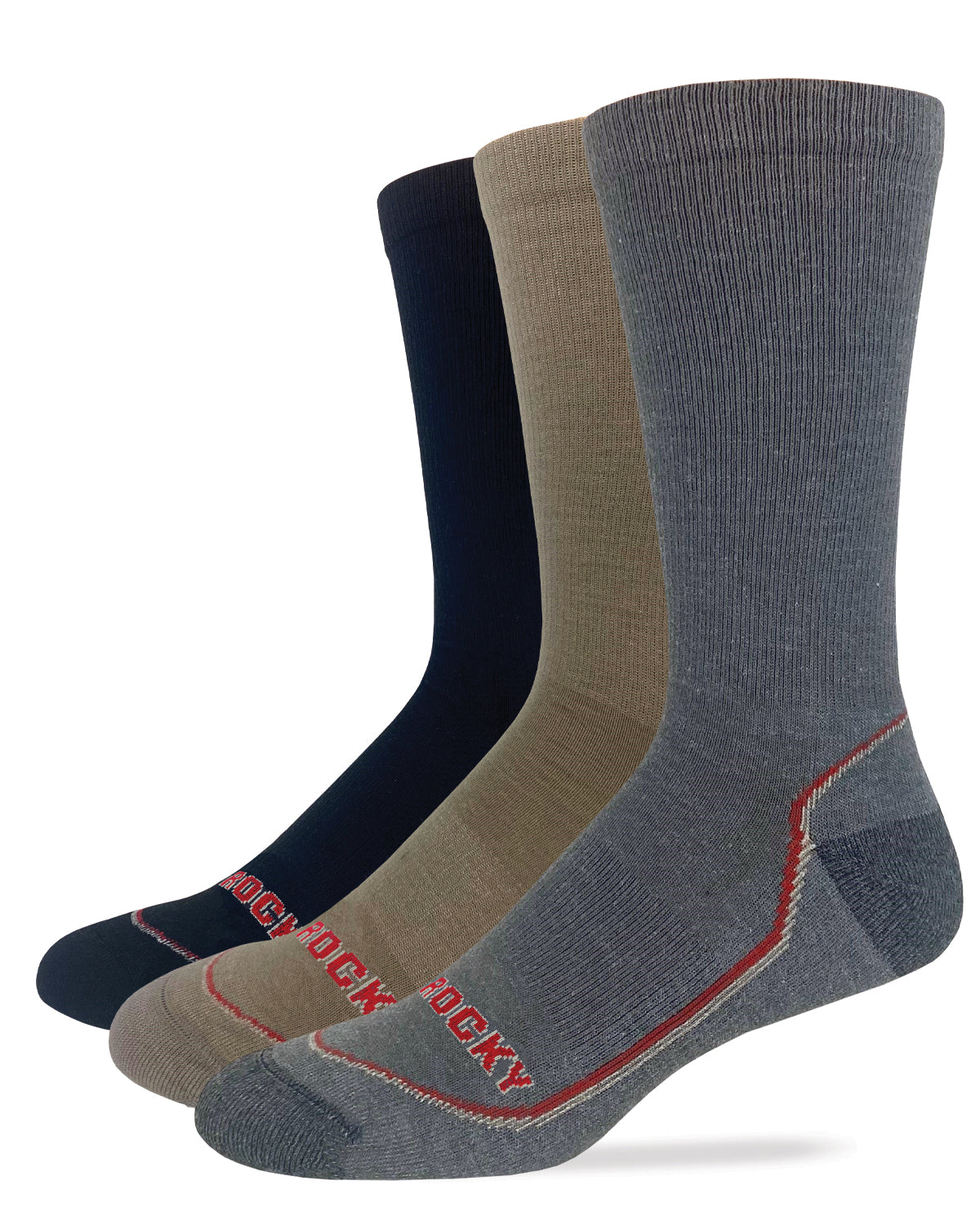 Rocky Mens Merino Wool Lightweight Year Round Crew Socks 1 Pair