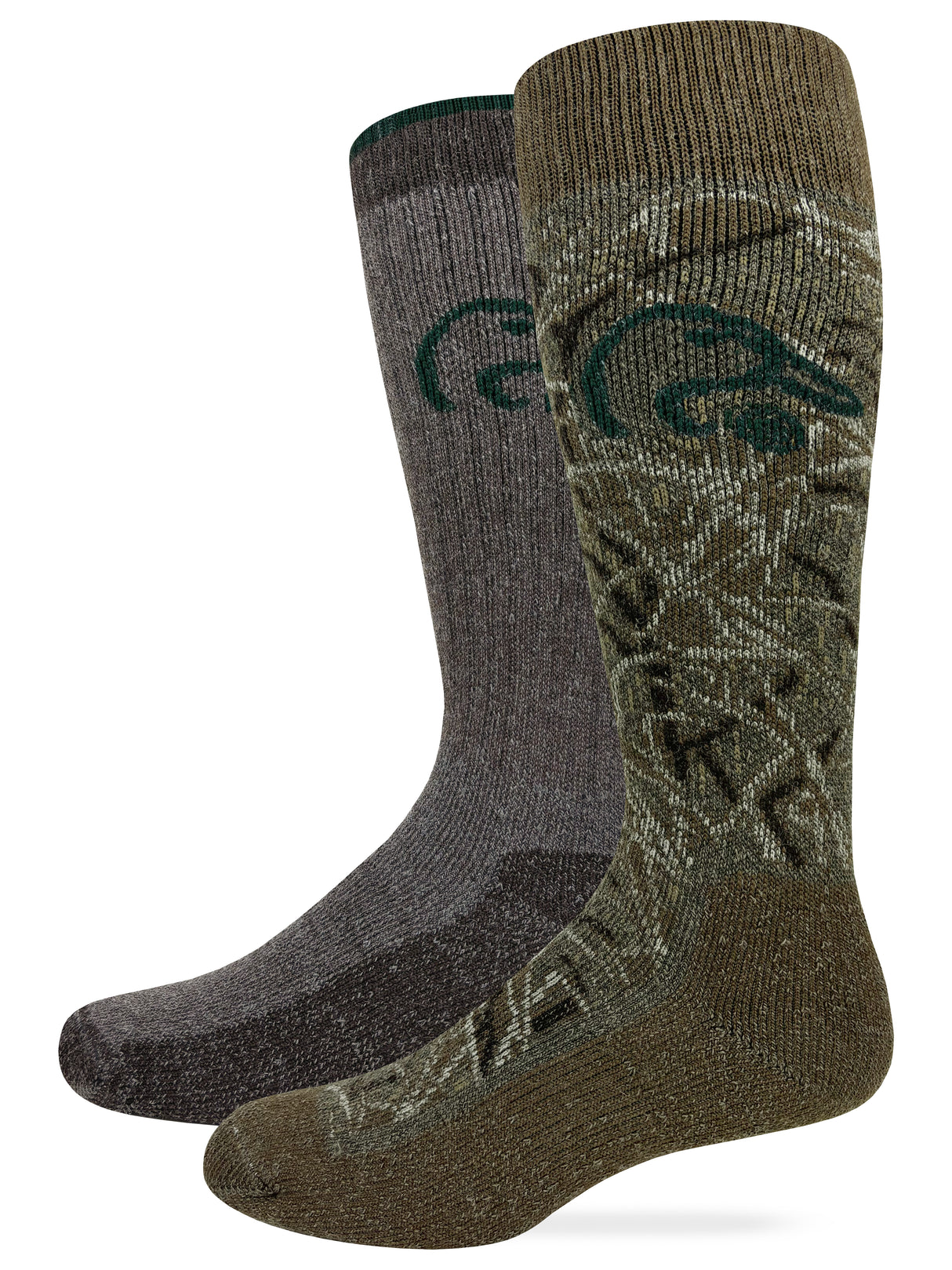 Ducks Unlimited Waterfowl Camo Merino Wool Blend Boot Sock 2 Pack