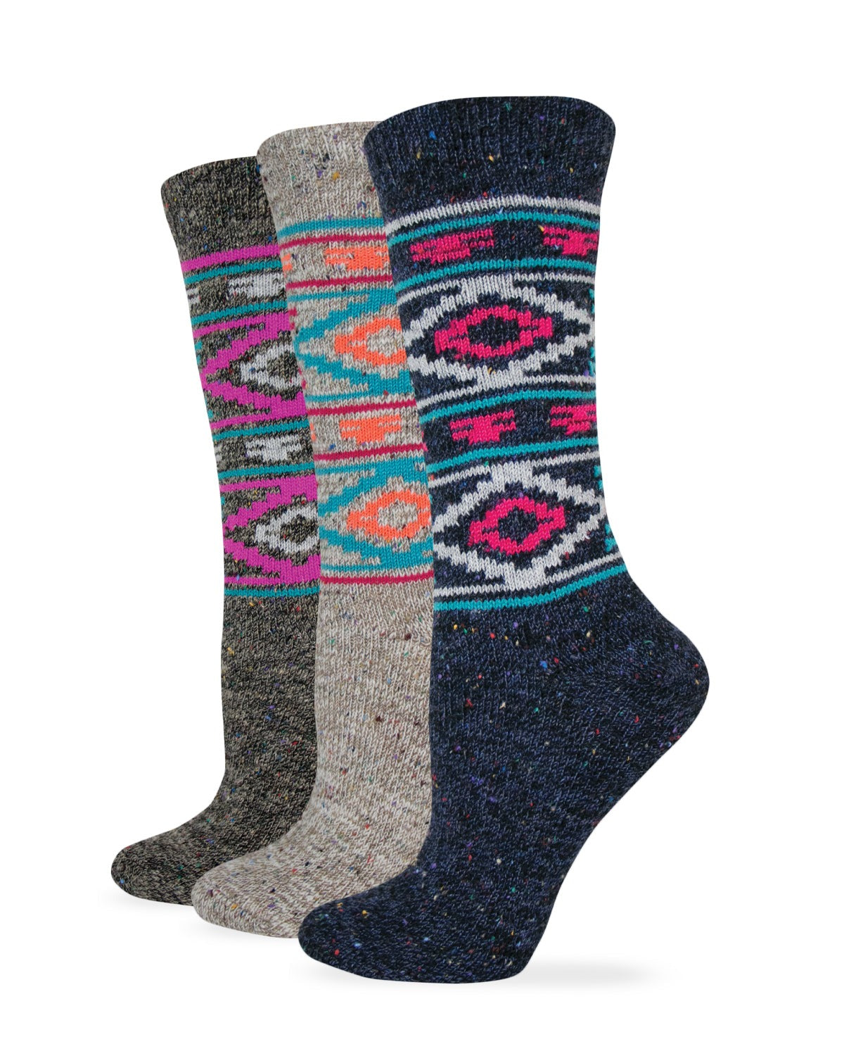 Wise Blend Ladies Aztec Pattern Comfy Crew Socks 1 Pair