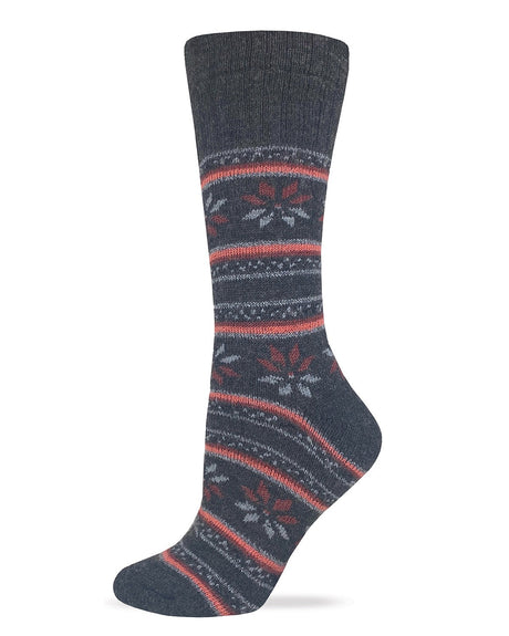 Wise Blend Ladies Merino Wool Blend Floral Frost Socks 1 Pair