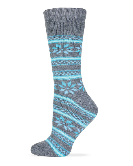 Wise Blend Ladies Merino Wool Blend Floral Frost Socks 1 Pair