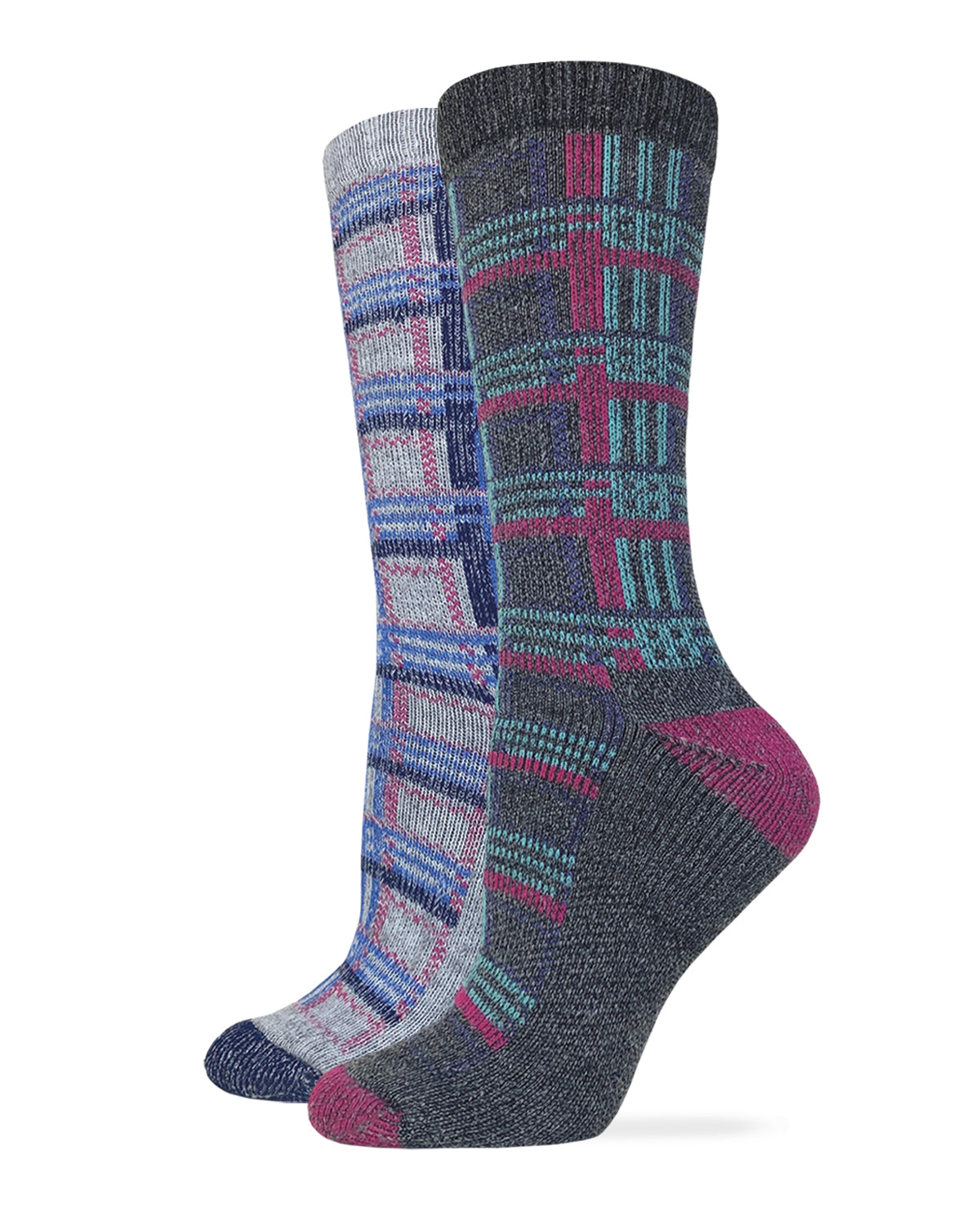 Wise Blend Ladies Full Cushion Merino Wool Plaid Sock 1 Pair