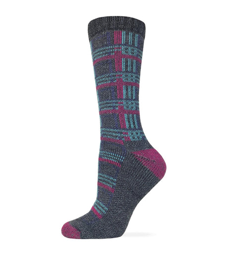 Wise Blend Ladies Full Cushion Merino Wool Plaid Sock 1 Pair