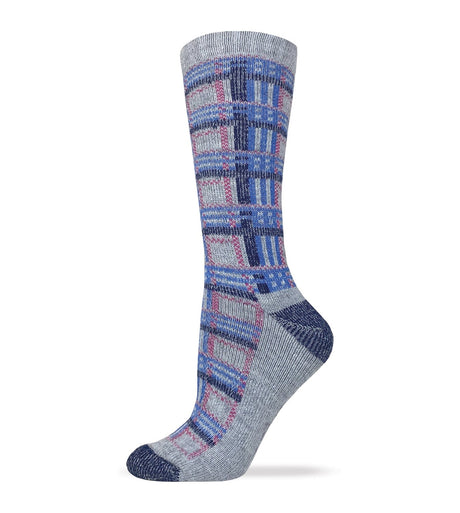 Wise Blend Ladies Full Cushion Merino Wool Plaid Sock 1 Pair