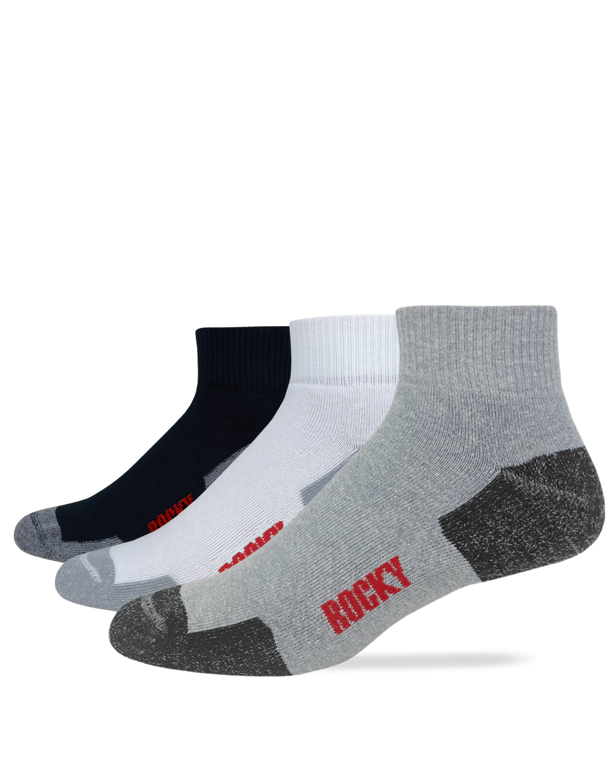 Rocky Cotton Comfort Quarter Sock 3 Pack