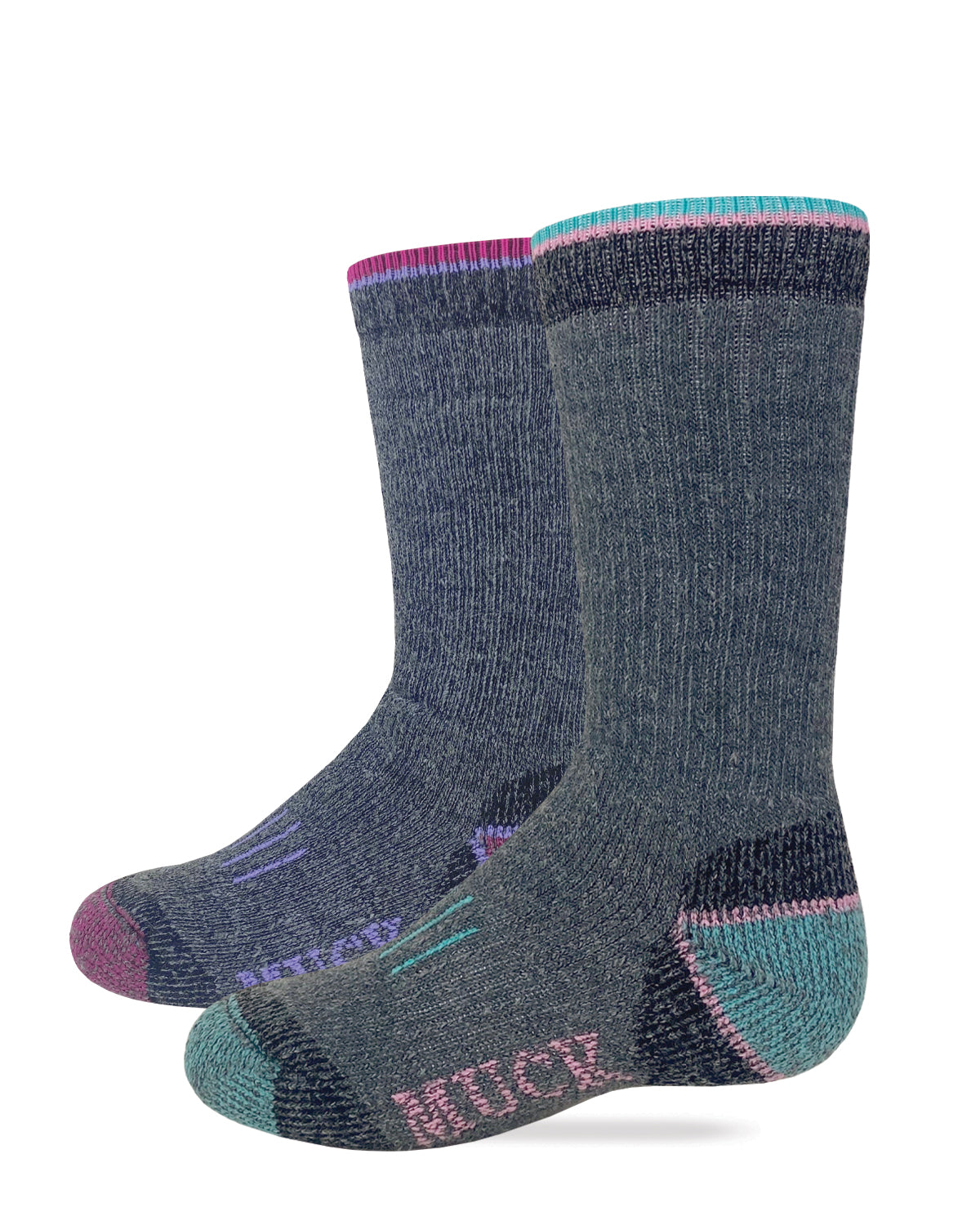 Muck Boot Youth Girls Merino Wool Blend Boot Socks 2 Pack