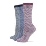 Wise Blend Chevron Texture Crew Socks 1 Pair