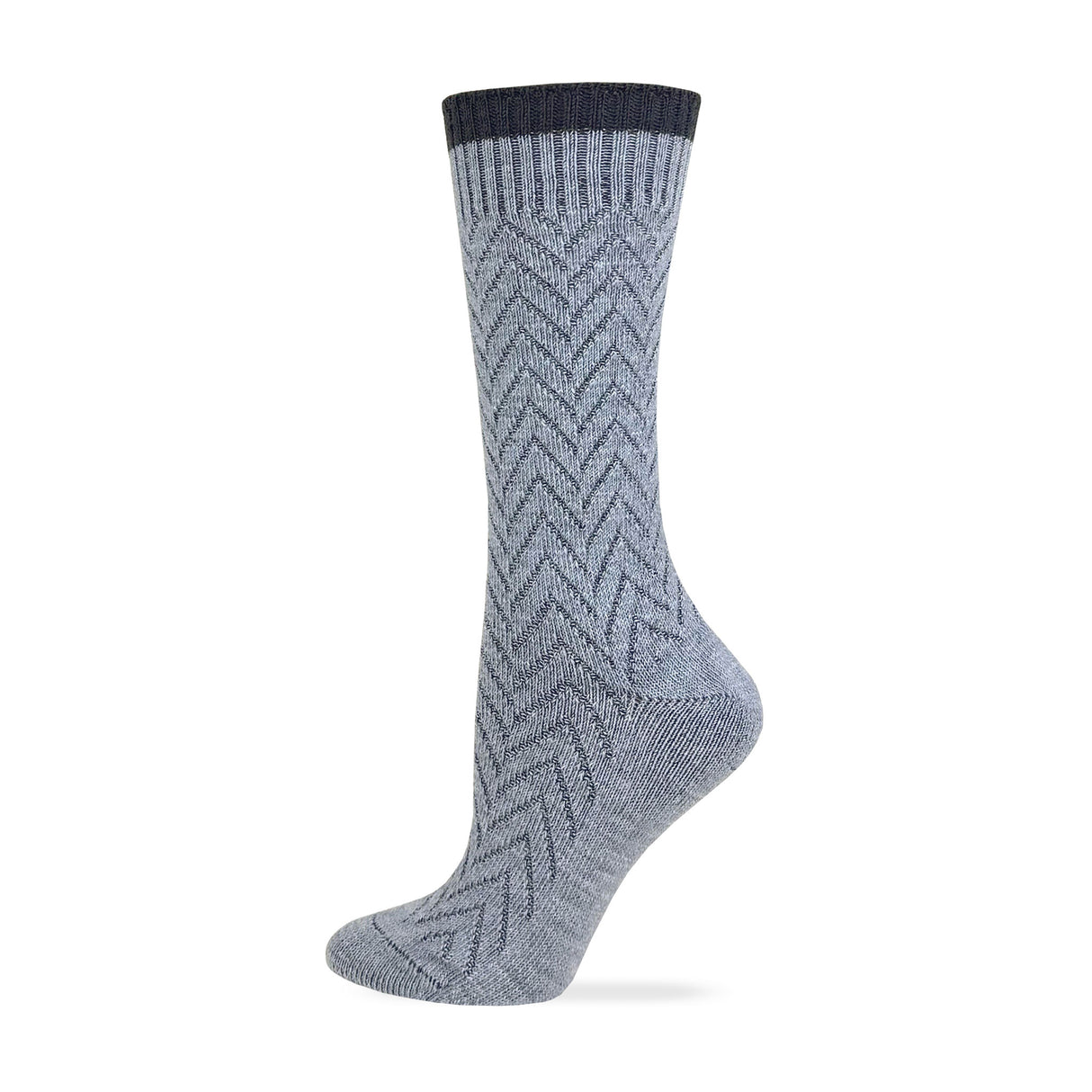 Wise Blend Chevron Texture Crew Socks 1 Pair