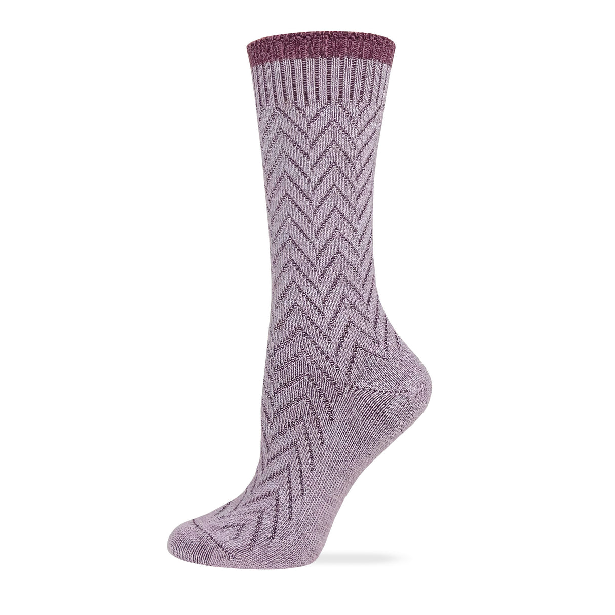 Wise Blend Chevron Texture Crew Socks 1 Pair