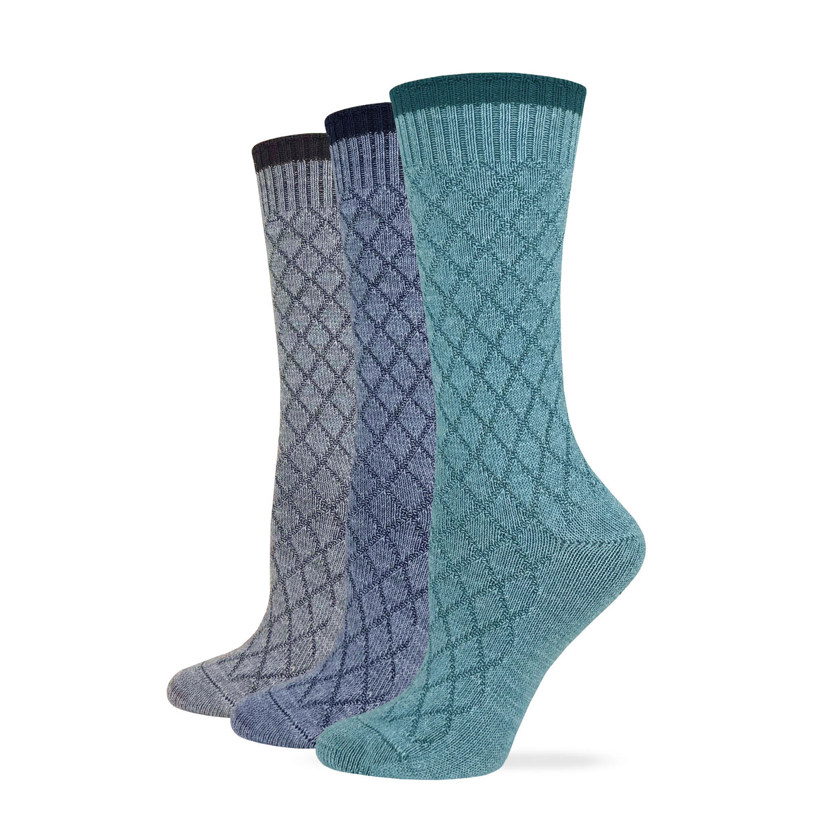 Wise Blend Diamond Texture Crew Socks 1 Pair