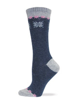 Wise Blend Ladies Angora Snow Flake Crew Socks 1 Pair