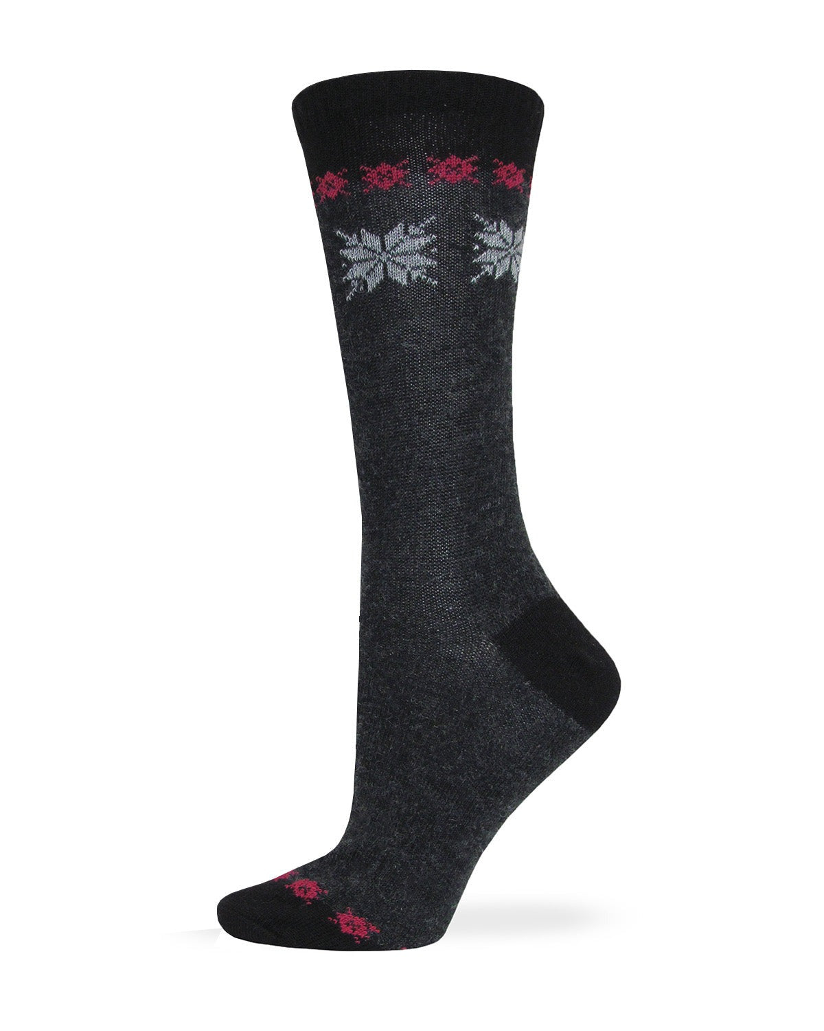 Wise Blend Ladies Angora Snow Flake Crew Socks 1 Pair