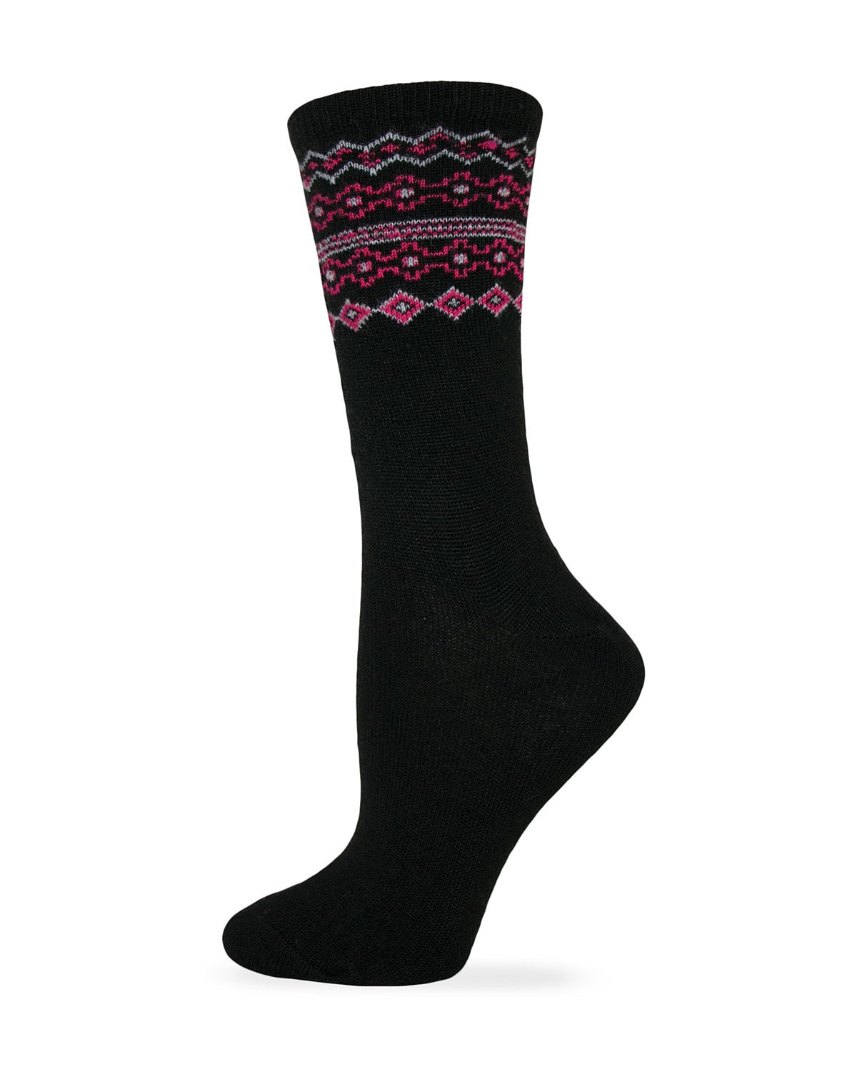 Wise Blend Ladies Fairisle Pattern Crew Sock 1 Pair