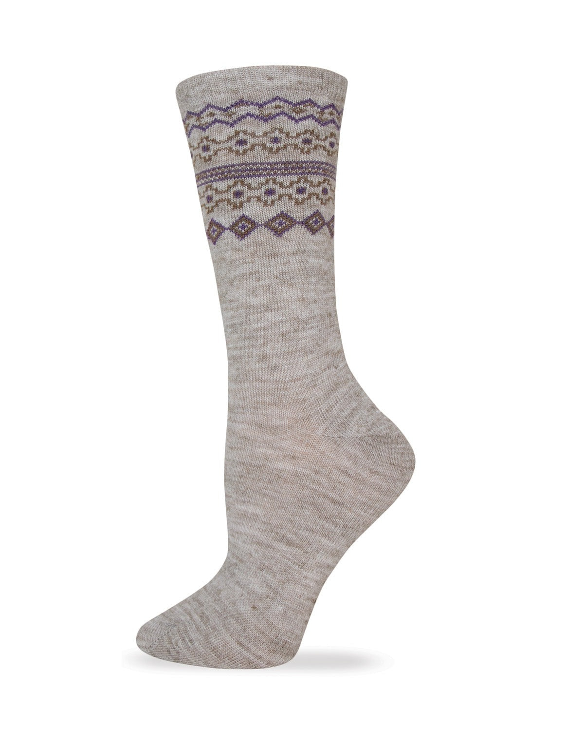 Wise Blend Ladies Fairisle Pattern Crew Sock 1 Pair