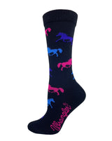 Wrangler Ladies Horse Pattern Crew Socks 1 Pair