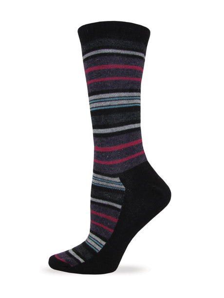 Wise Blend Ladies Angora Stripe Crew Socks 1 Pair