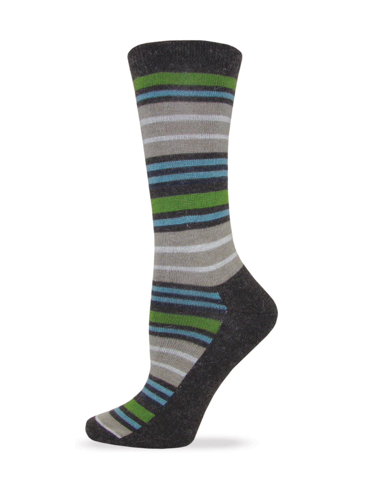 Wise Blend Ladies Angora Stripe Crew Socks 1 Pair