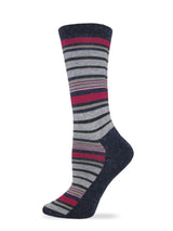 Wise Blend Ladies Angora Stripe Crew Socks 1 Pair