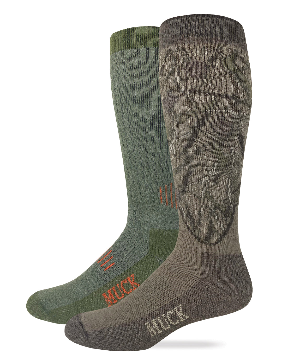 Muck Boot Mens Merino Wool Blend Camo Tall Boot Socks 2 Pack