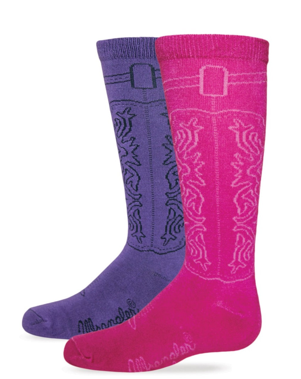 Wrangler Girls Cowgirl Boot Sock 2 Pack