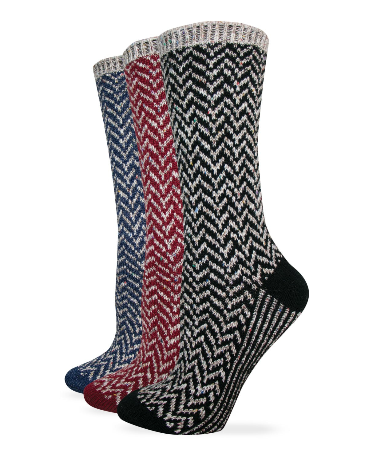 Wise Blend Ladies Chevron Pattern Crew Socks 1 Pair