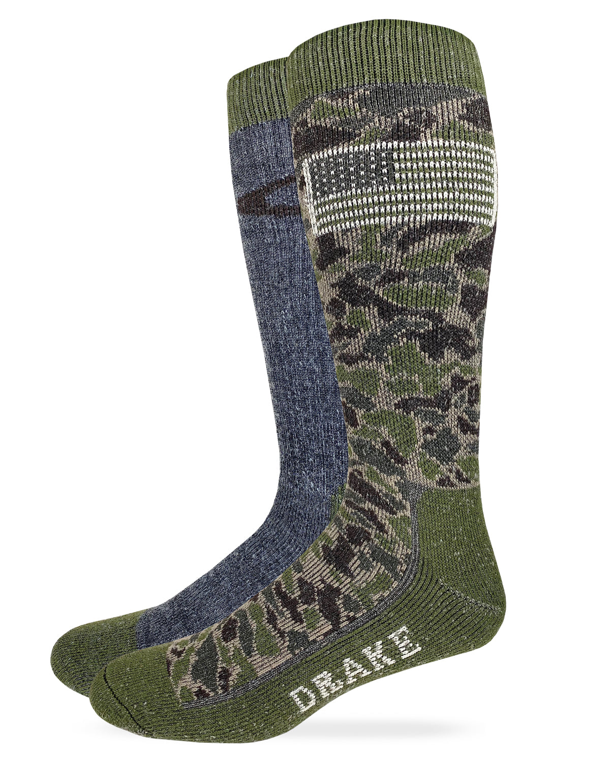 Drake Mens American Flag Camo Merino Wool Blend Boot Socks 2 Pack