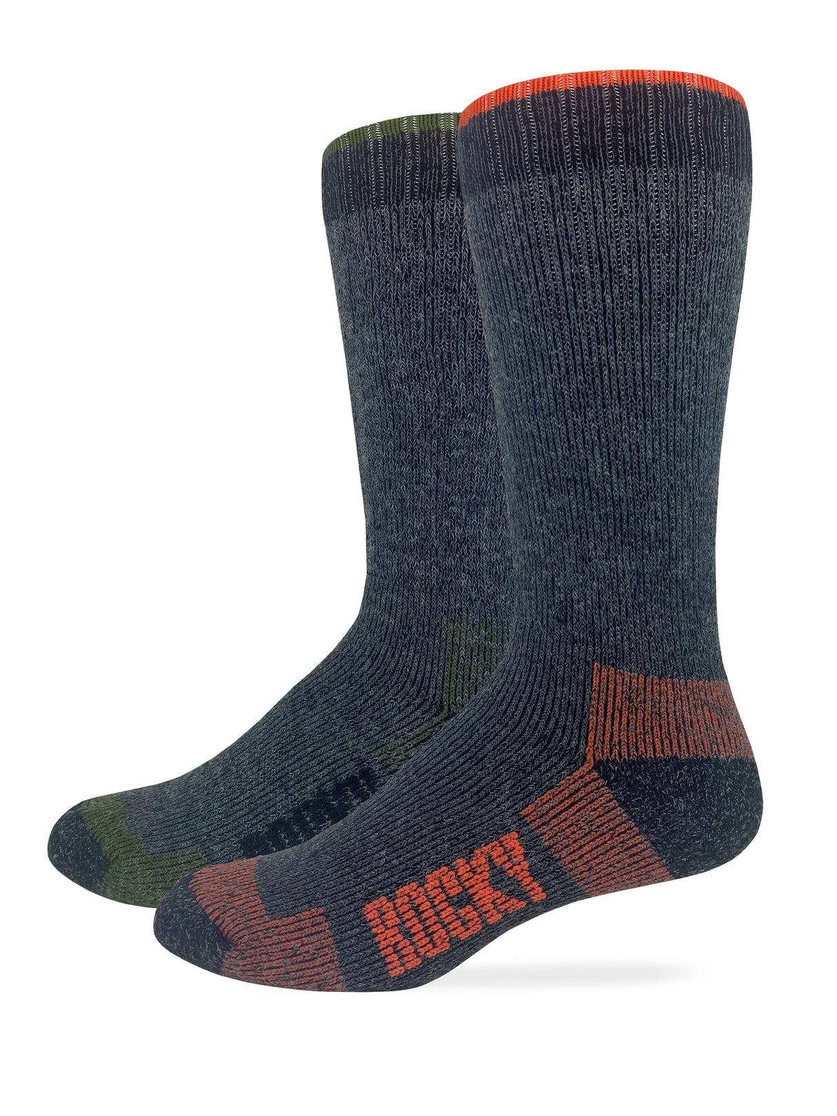 Rocky Mens Heavyweight Merino Wool Blend Mid Calf Boot Socks 2 Pack