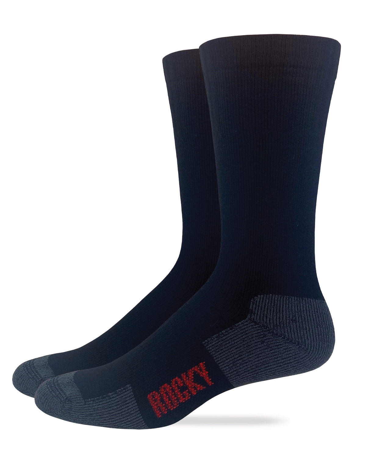 Rocky Mens Merino Wool Blend Full Cushion Mid Calf Boot Socks 2 Pack