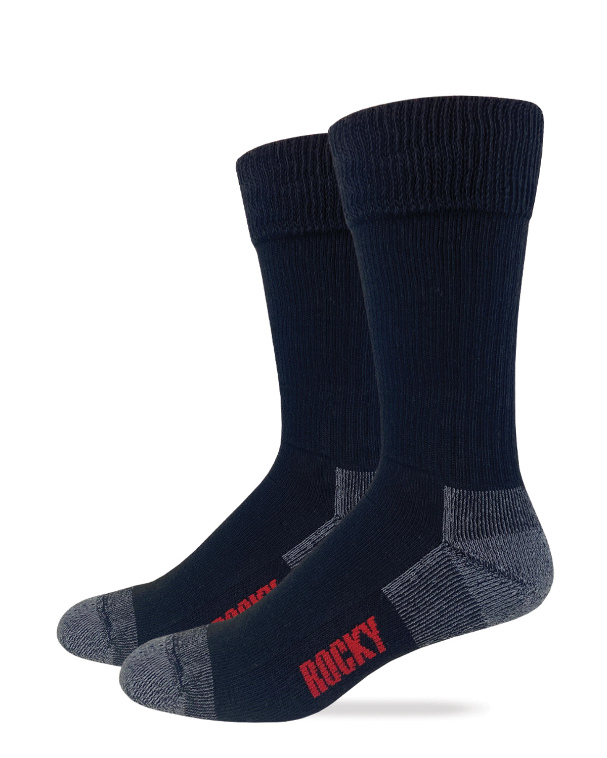 Rocky Mens Ultra-Dri® Non Binding Stretch Top Crew Work Boot Socks 2 Pack