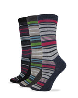 Wise Blend Ladies Angora Stripe Crew Socks 1 Pair